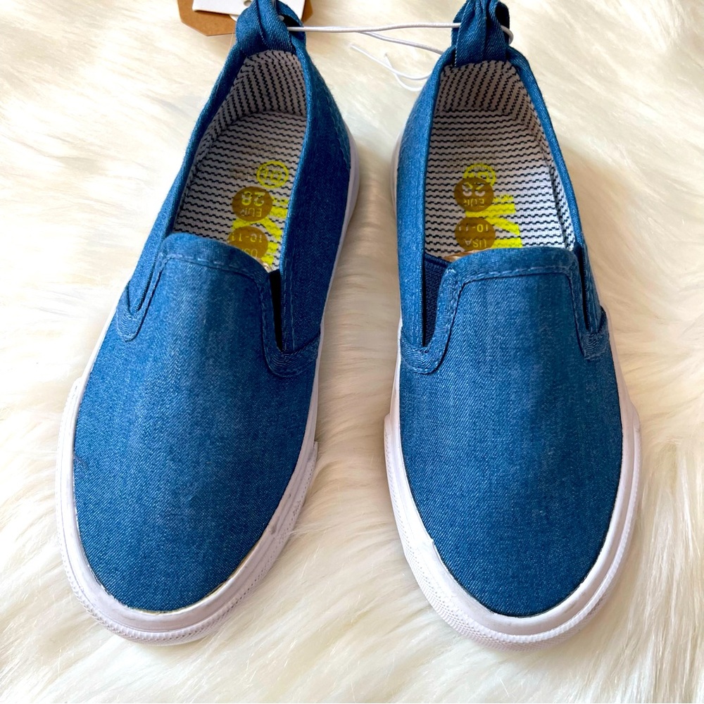 Cotton On Kids Lux Runner Chambray Denim Unisex Slip On U.S 10-11 Shoes